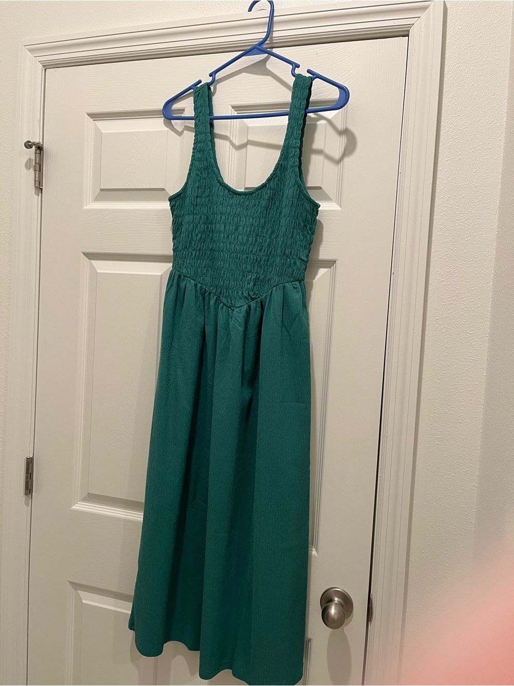 Old Navy Teal Green Smocked Tank Midi Dress